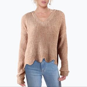 Lush Scalloped Trim Sweater
